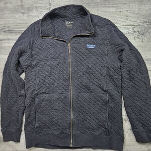 LL Bean quilted sweatshirt jacket mens medium tall full zip
